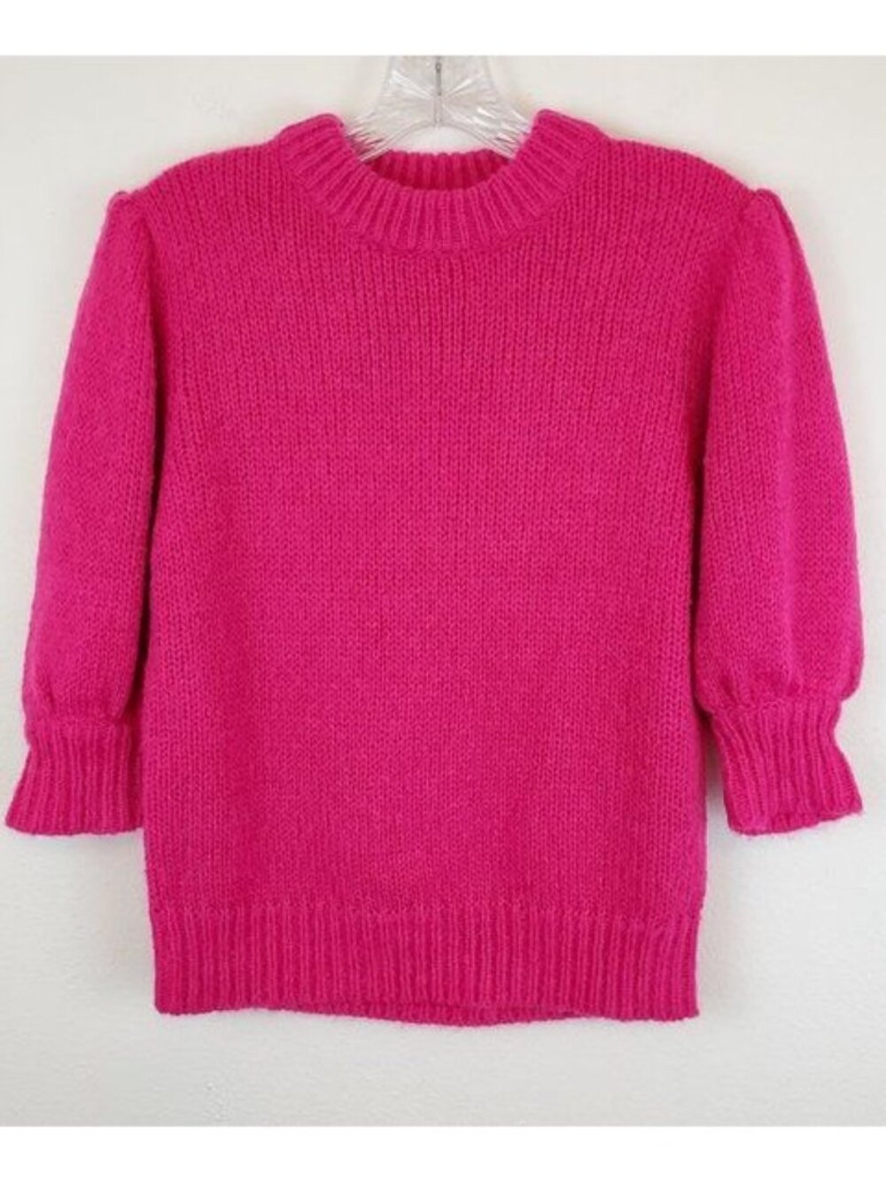 Rebecca Minkoff Olive puff sleeve sweater in fuchsia
